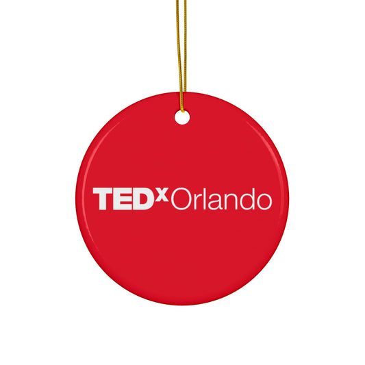 TEDxOrlando Red Ceramic Ornament — Double-Sided Christmas Holiday Décor (1–10 pcs)