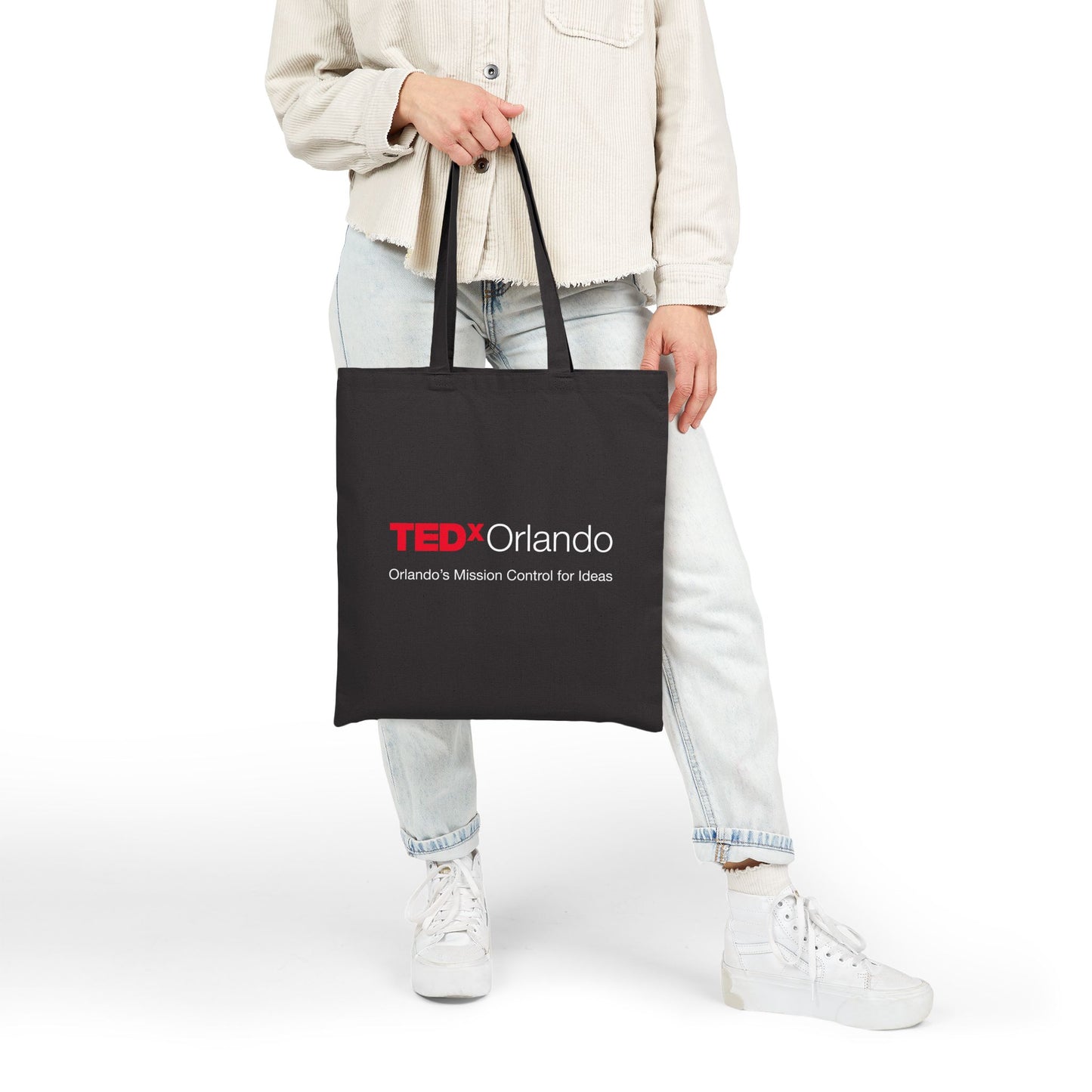 TEDxOrlando Cotton Canvas Tote Bag Slogan  'Orlando’s Mission Control for Ideas'