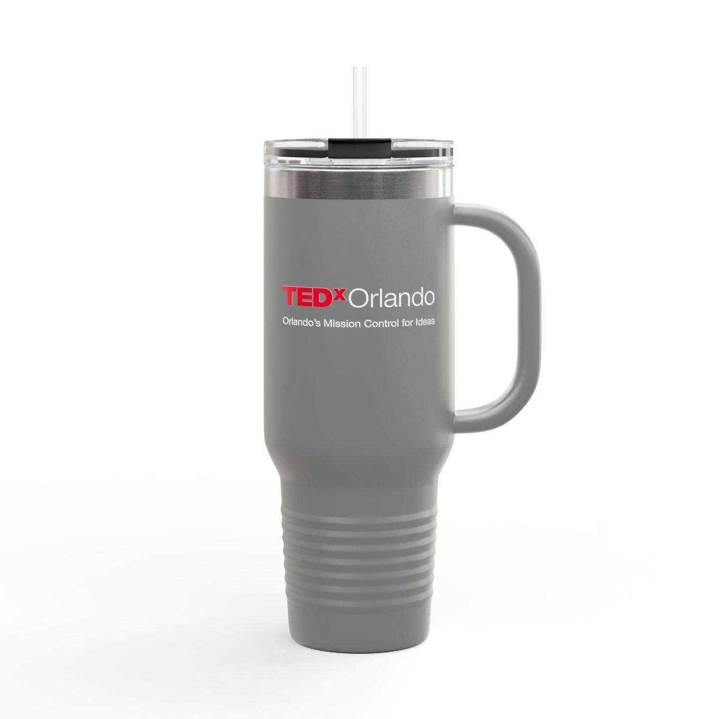TEDxOrlando 40oz Insulated Travel Mug — Large Tumbler with Straw & Handle