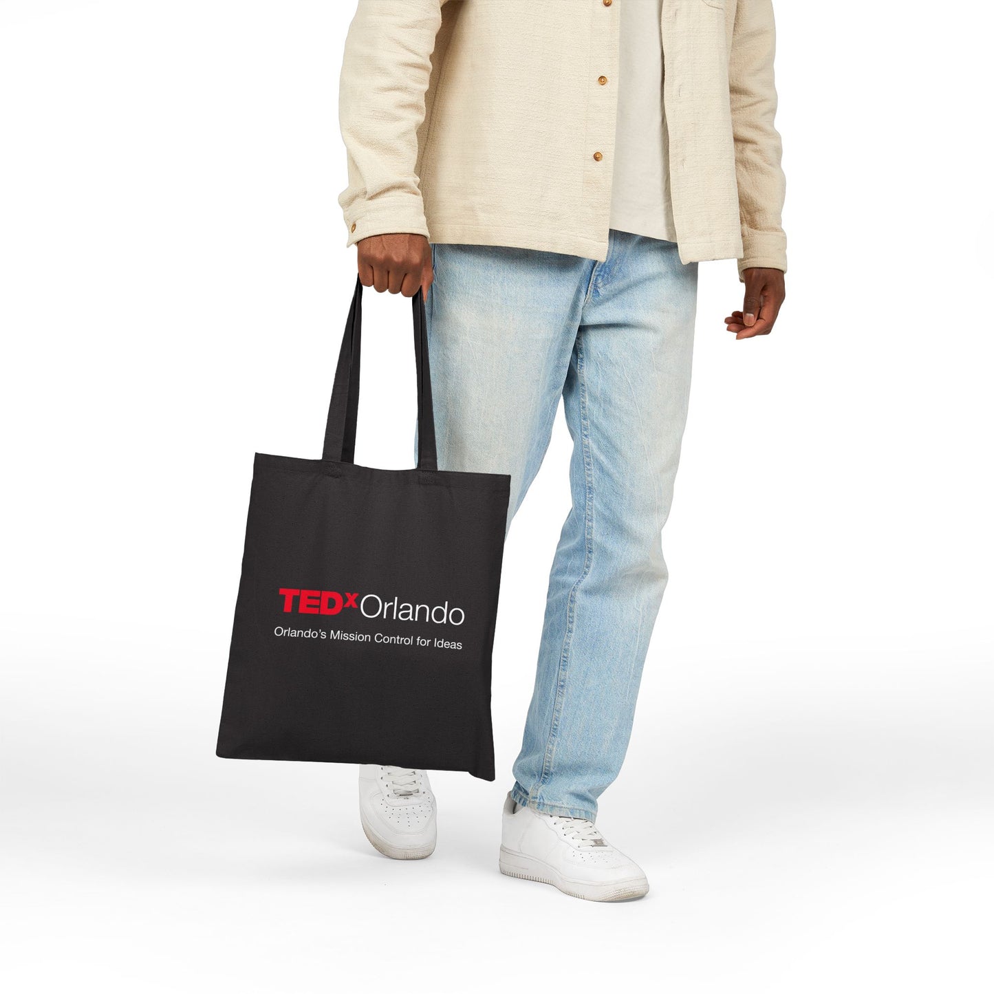 TEDxOrlando Cotton Canvas Tote Bag Slogan  'Orlando’s Mission Control for Ideas'