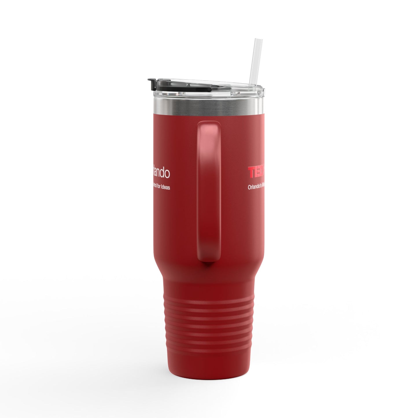 TEDxOrlando 40oz Insulated Travel Mug — Large Tumbler with Straw & Handle