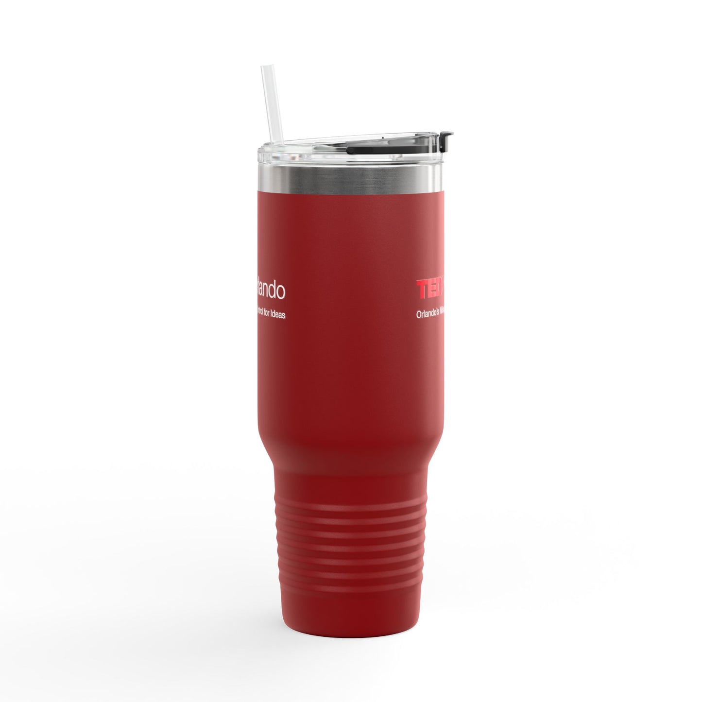 TEDxOrlando 40oz Insulated Travel Mug — Large Tumbler with Straw & Handle