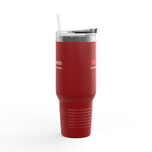 TEDxOrlando 40oz Insulated Travel Mug — Large Tumbler with Straw & Handle