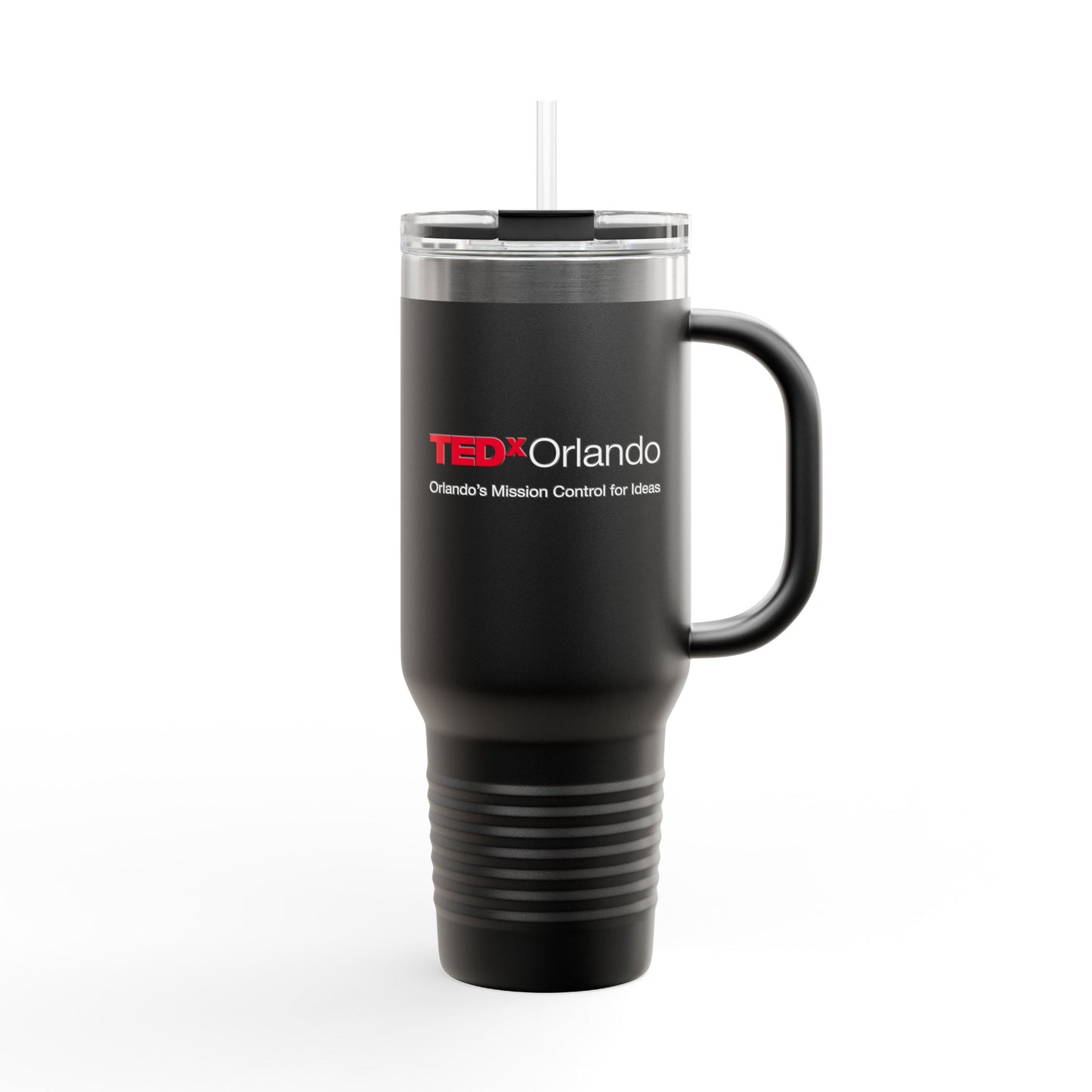 TEDxOrlando 40oz Insulated Travel Mug — Large Tumbler with Straw & Handle