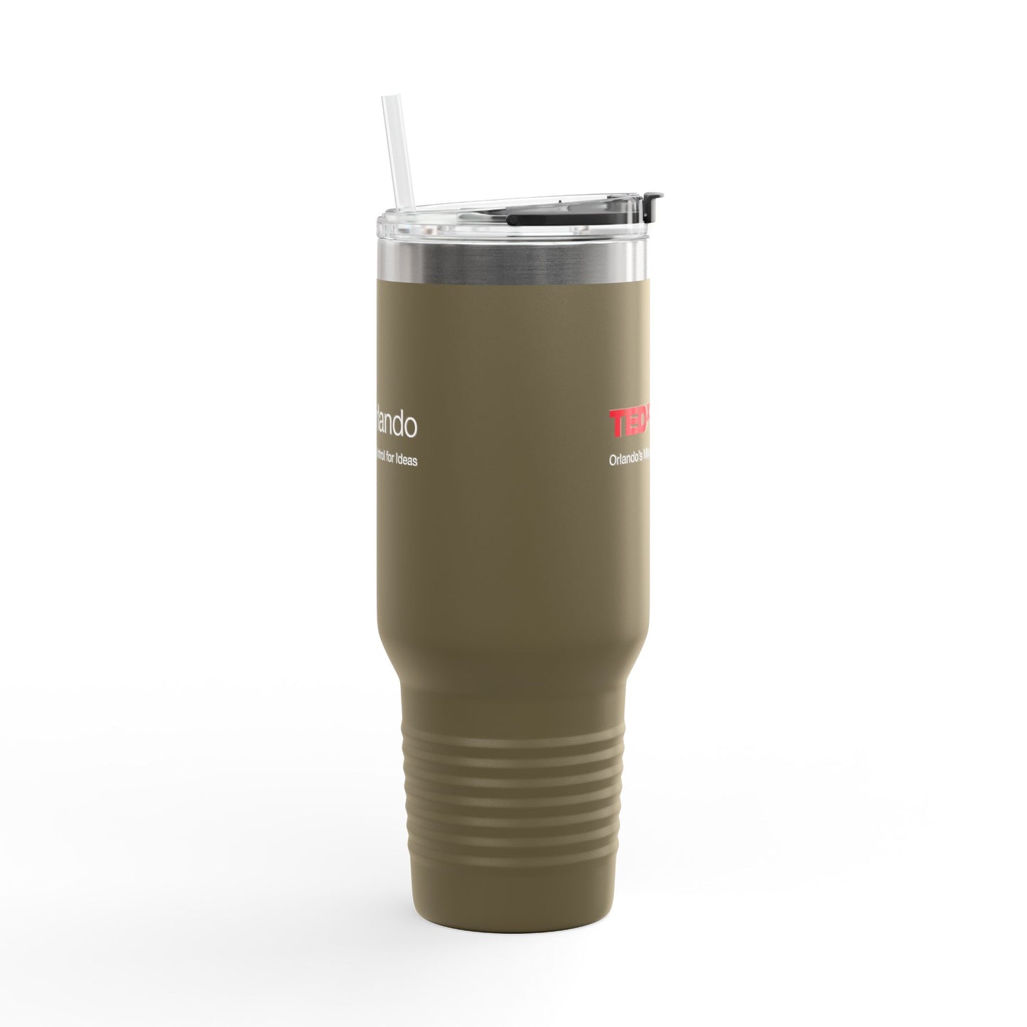 TEDxOrlando 40oz Insulated Travel Mug — Large Tumbler with Straw & Handle