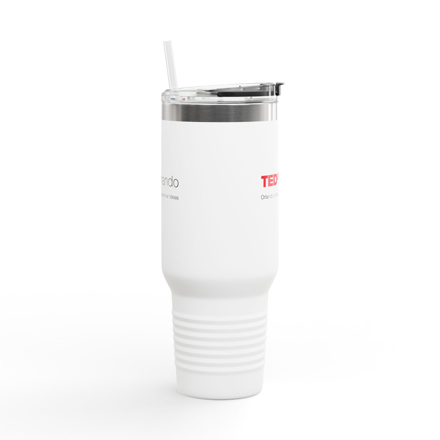 TEDxOrlando 40oz Insulated Travel Mug — Large Tumbler with Straw & Handle