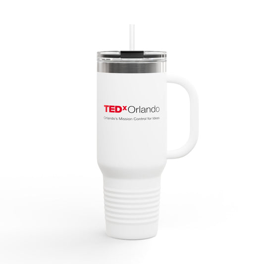 TEDxOrlando 40oz Insulated Travel Mug — Large Tumbler with Straw & Handle