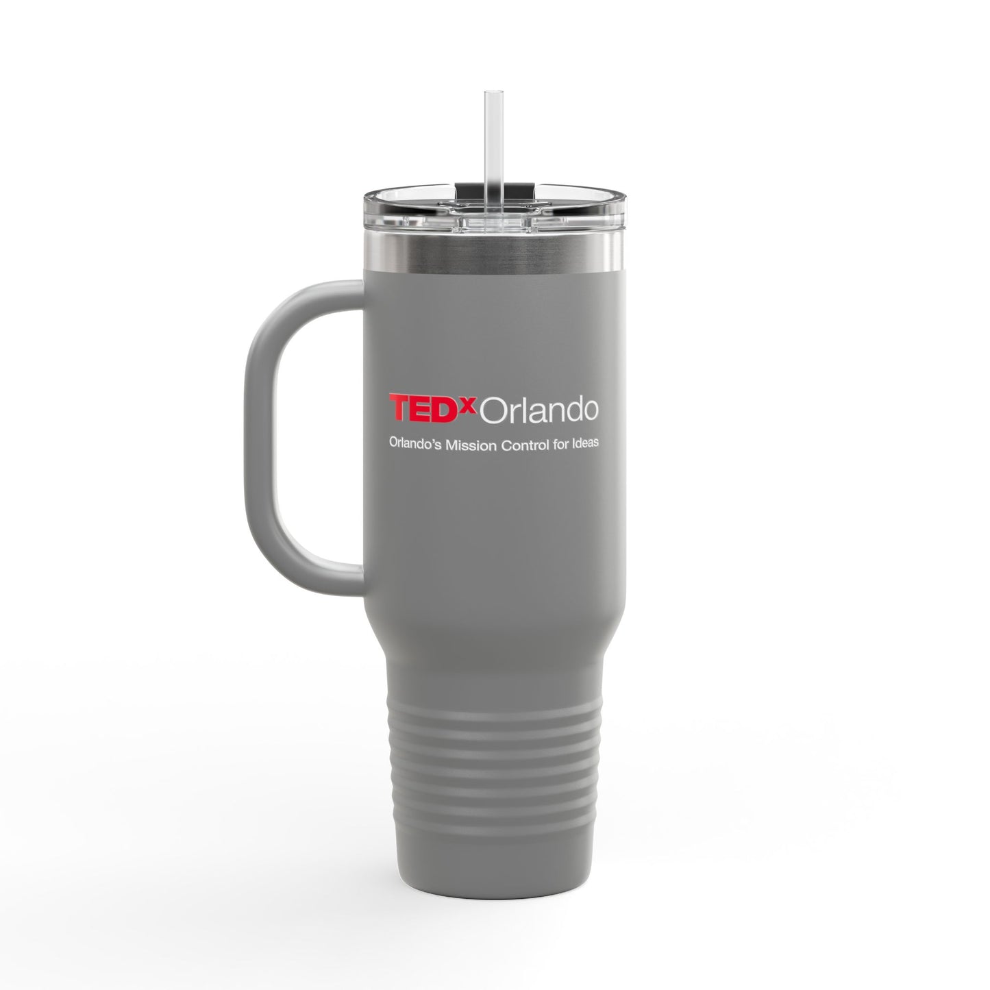 TEDxOrlando 40oz Insulated Travel Mug — Large Tumbler with Straw & Handle