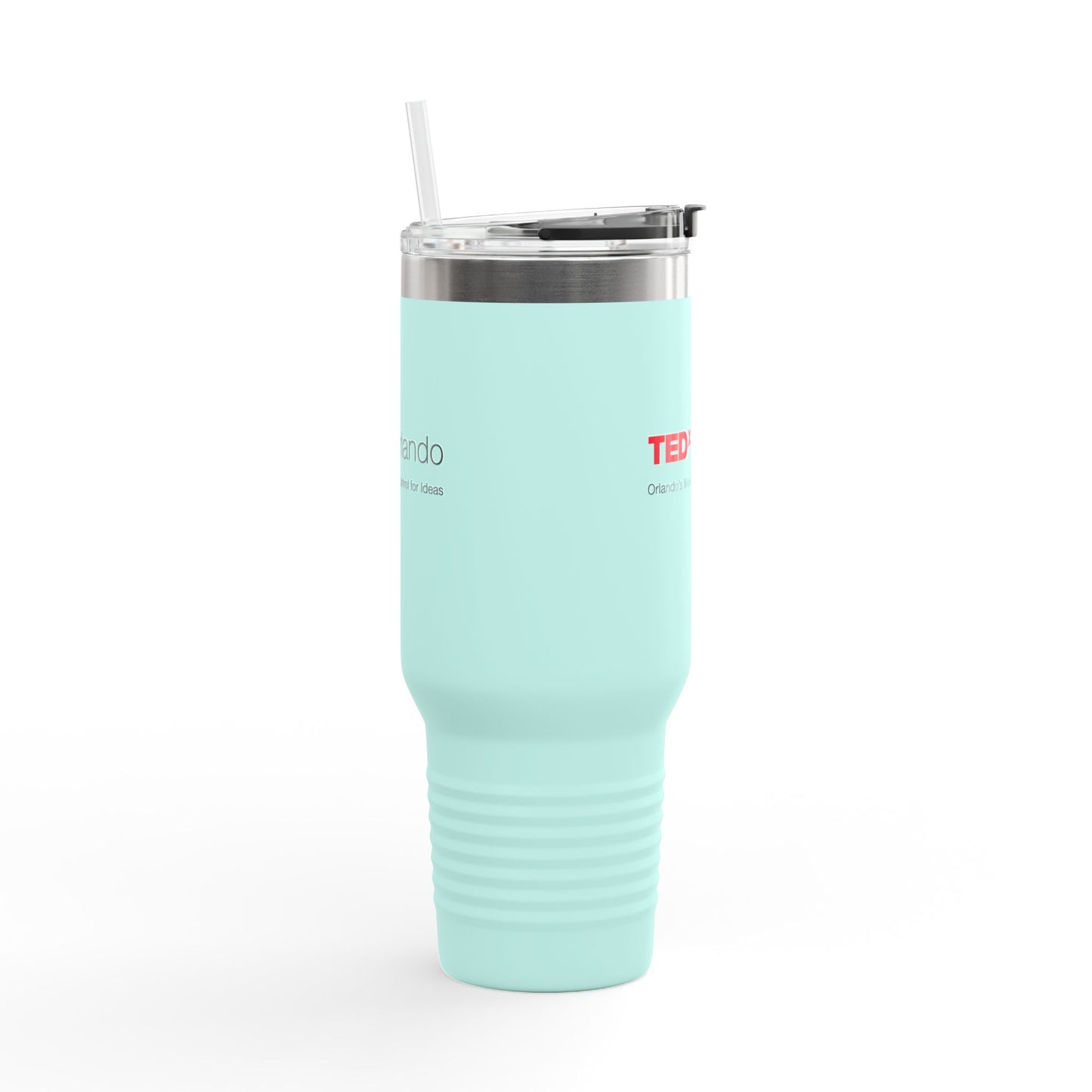 TEDxOrlando 40oz Insulated Travel Mug — Large Tumbler with Straw & Handle