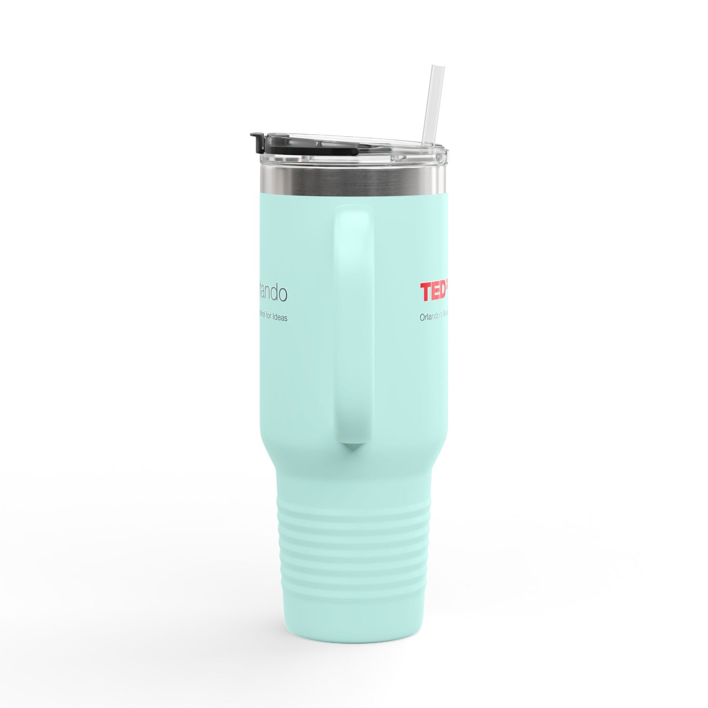 TEDxOrlando 40oz Insulated Travel Mug — Large Tumbler with Straw & Handle