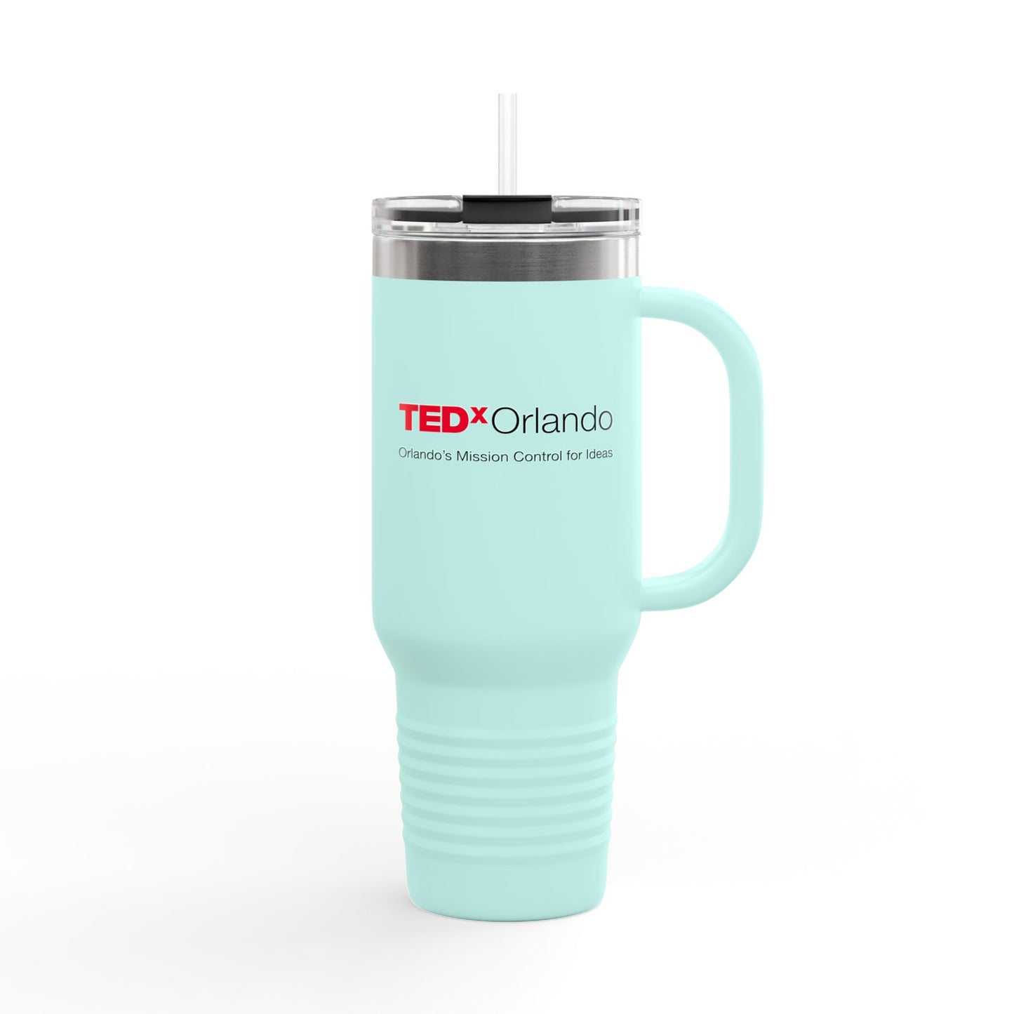 TEDxOrlando 40oz Insulated Travel Mug — Large Tumbler with Straw & Handle