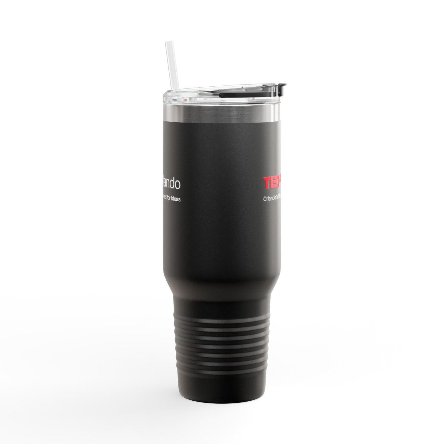 TEDxOrlando 40oz Insulated Travel Mug — Large Tumbler with Straw & Handle