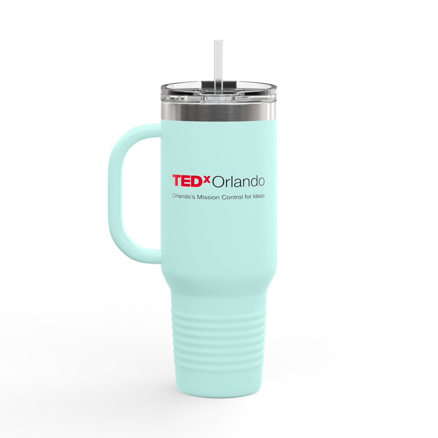 TEDxOrlando 40oz Insulated Travel Mug — Large Tumbler with Straw & Handle