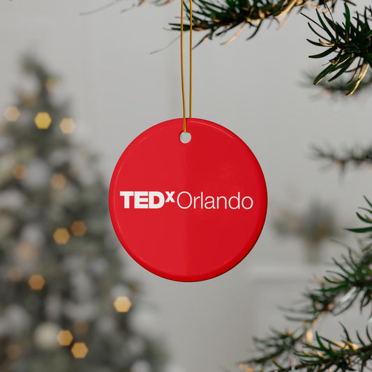 TEDxOrlando Red Ceramic Ornament — Double-Sided Christmas Holiday Décor (1–10 pcs)