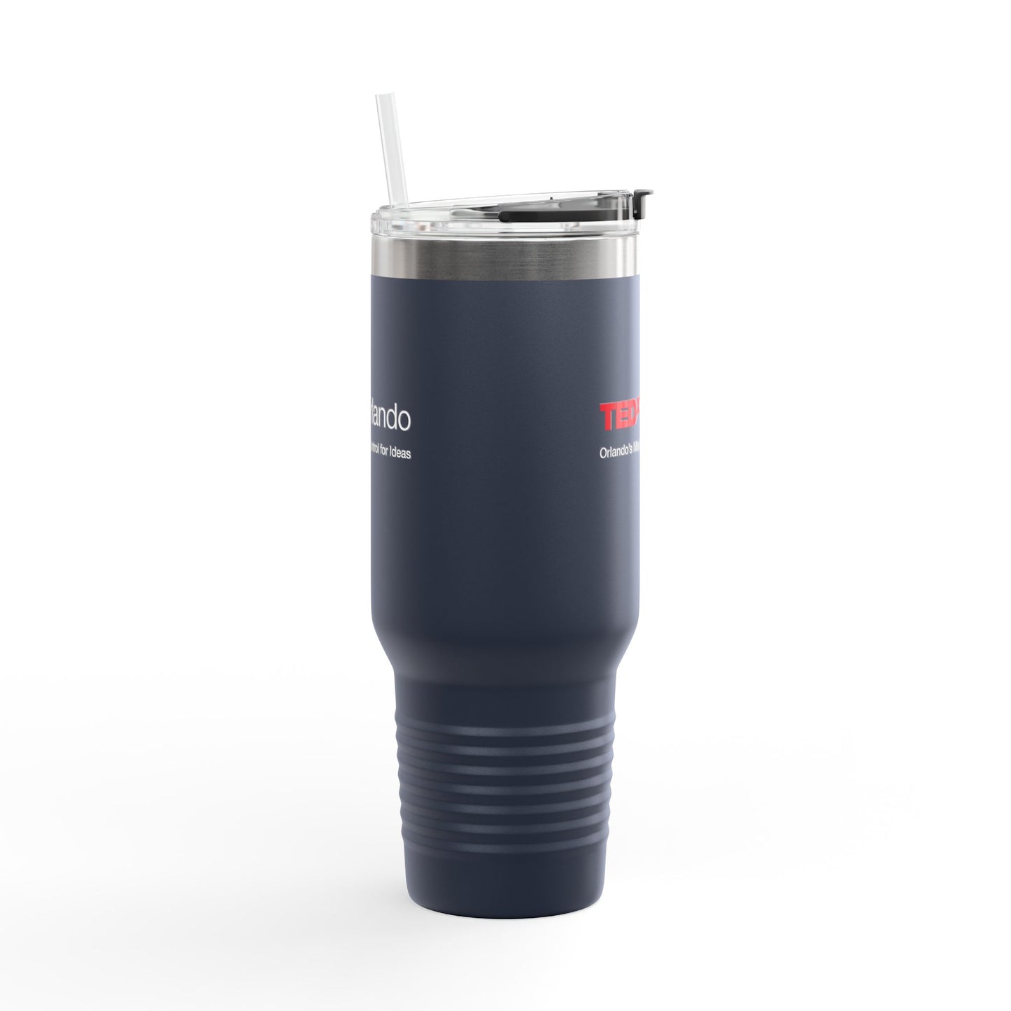 TEDxOrlando 40oz Insulated Travel Mug — Large Tumbler with Straw & Handle