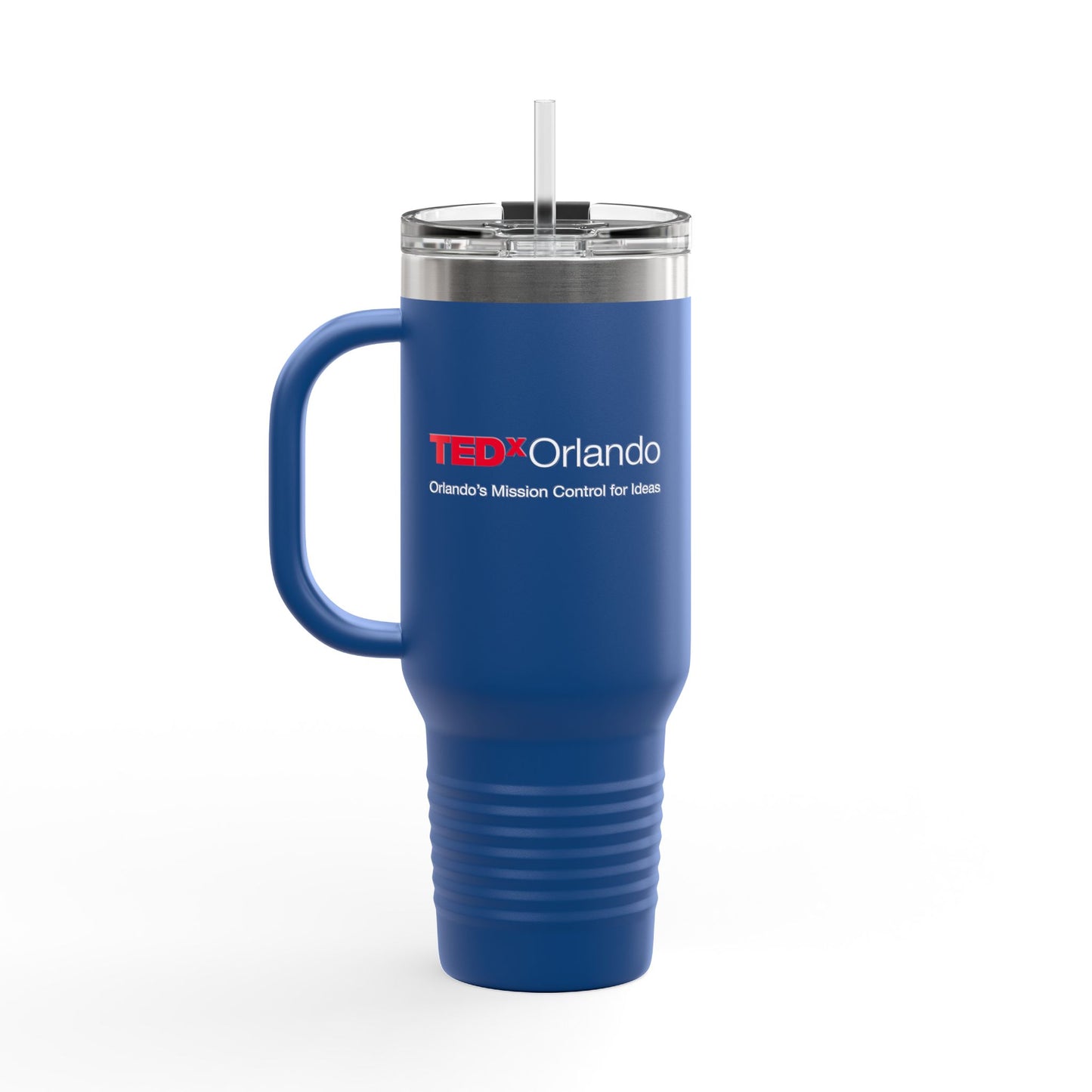 TEDxOrlando 40oz Insulated Travel Mug — Large Tumbler with Straw & Handle
