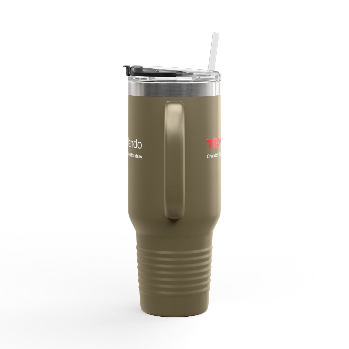 TEDxOrlando 40oz Insulated Travel Mug — Large Tumbler with Straw & Handle