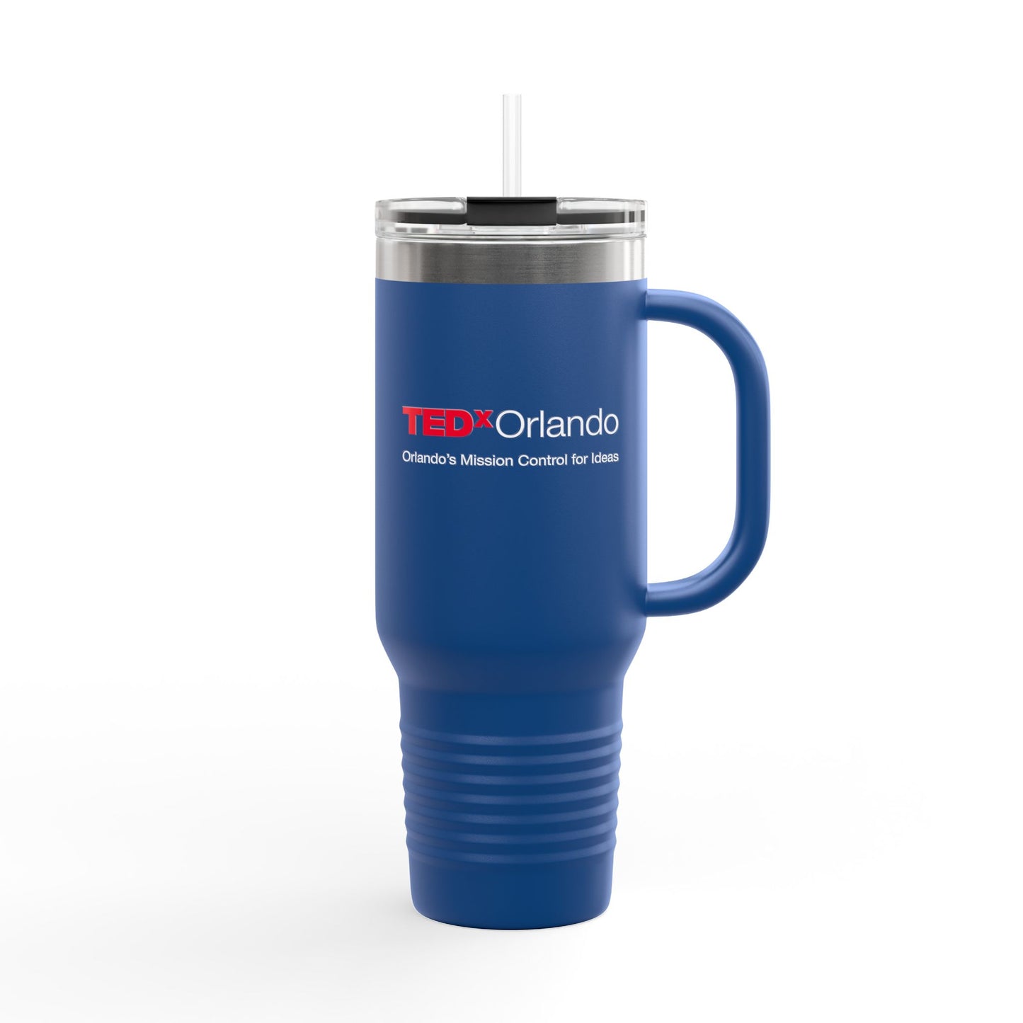 TEDxOrlando 40oz Insulated Travel Mug — Large Tumbler with Straw & Handle