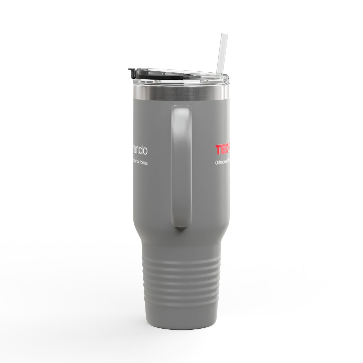TEDxOrlando 40oz Insulated Travel Mug — Large Tumbler with Straw & Handle
