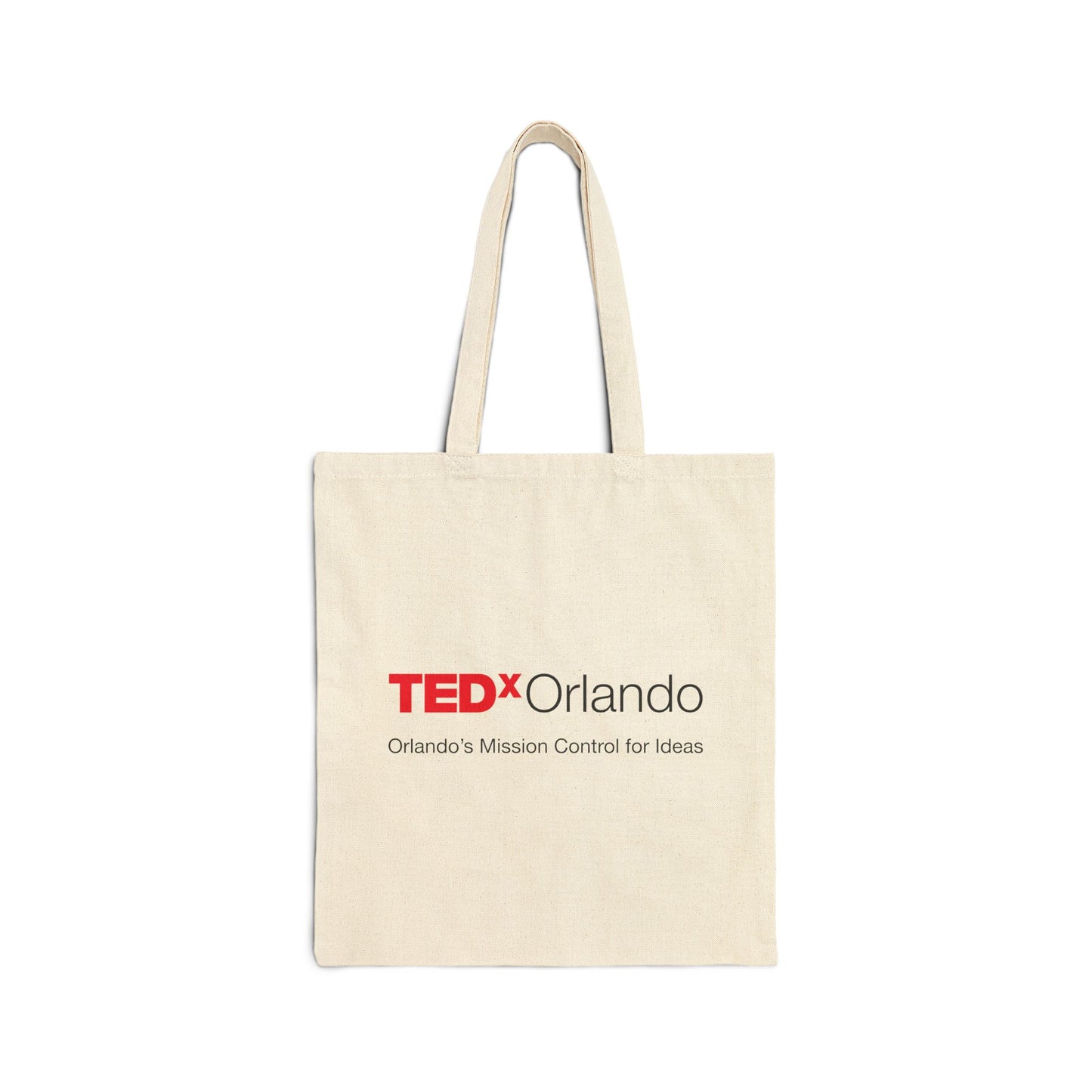 TEDxOrlando Cotton Canvas Tote Bag Slogan  'Orlando’s Mission Control for Ideas'