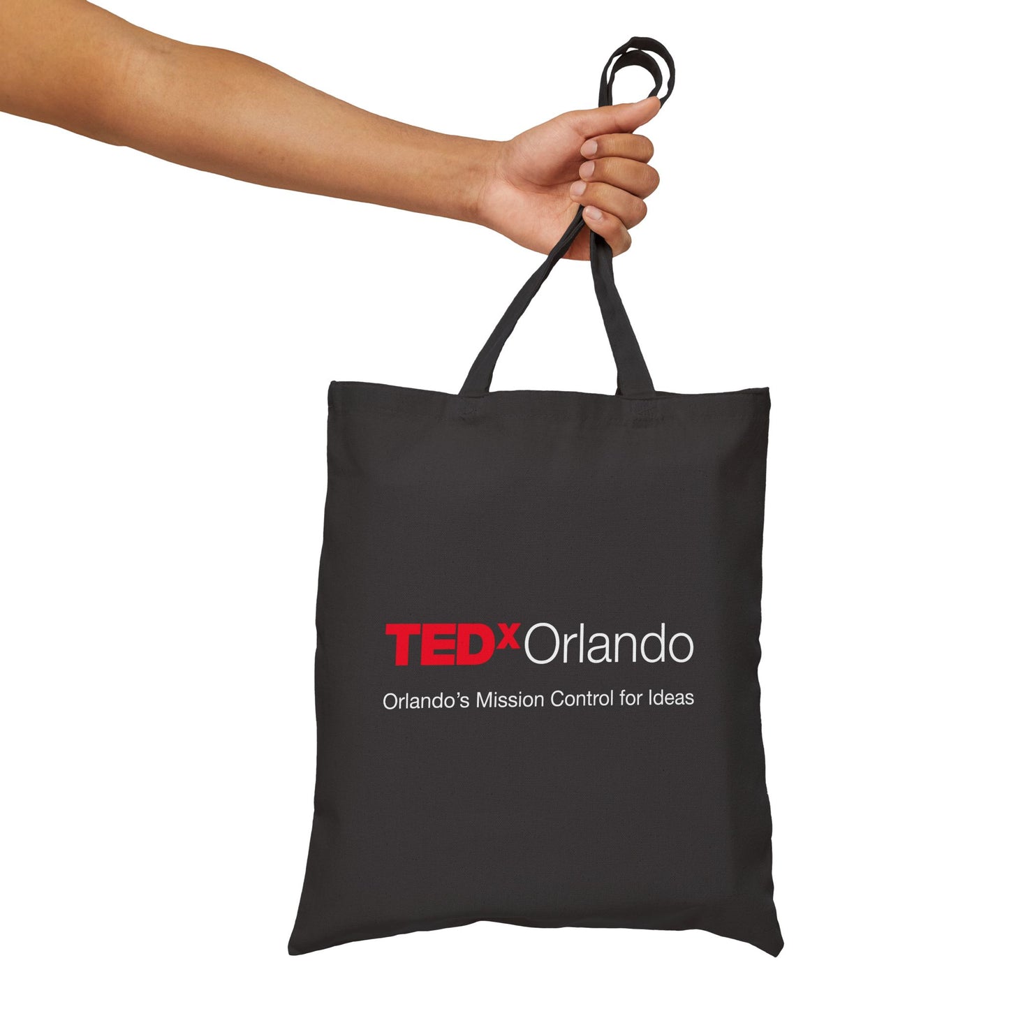 TEDxOrlando Cotton Canvas Tote Bag Slogan  'Orlando’s Mission Control for Ideas'