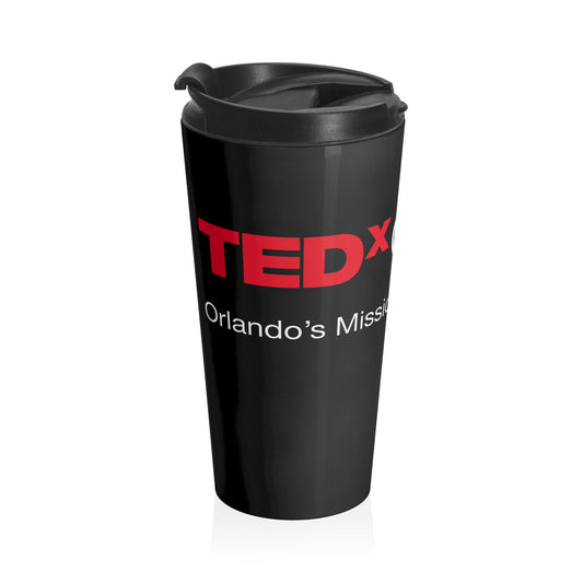 TEDxOrlando 15oz Stainless Steel Travel Mug — Mission Control Logo
