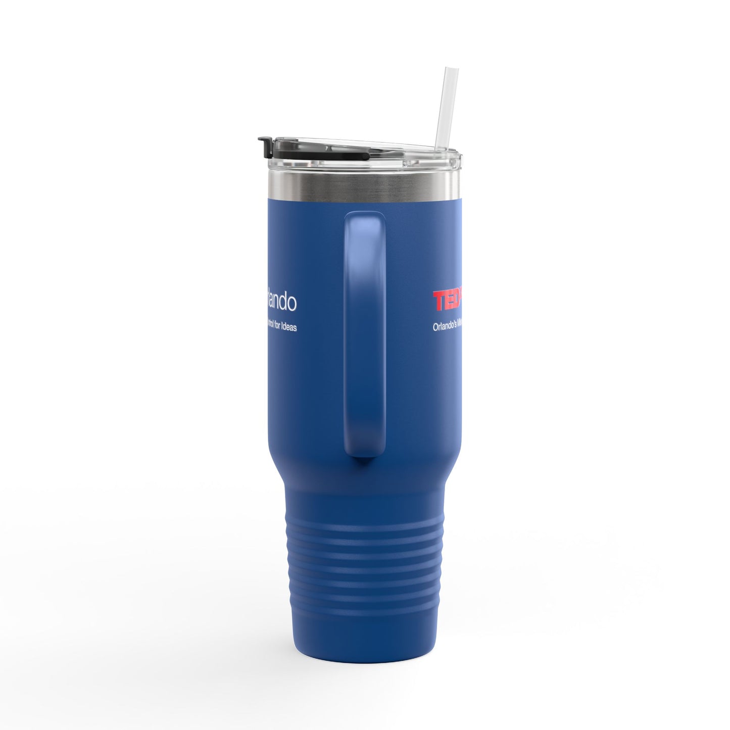 TEDxOrlando 40oz Insulated Travel Mug — Large Tumbler with Straw & Handle