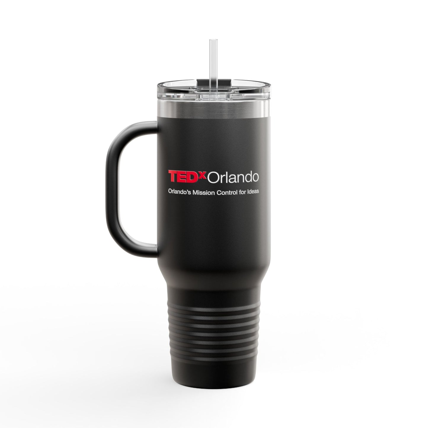 TEDxOrlando 40oz Insulated Travel Mug — Large Tumbler with Straw & Handle