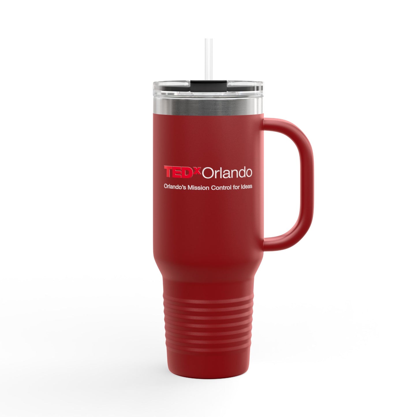 TEDxOrlando 40oz Insulated Travel Mug — Large Tumbler with Straw & Handle