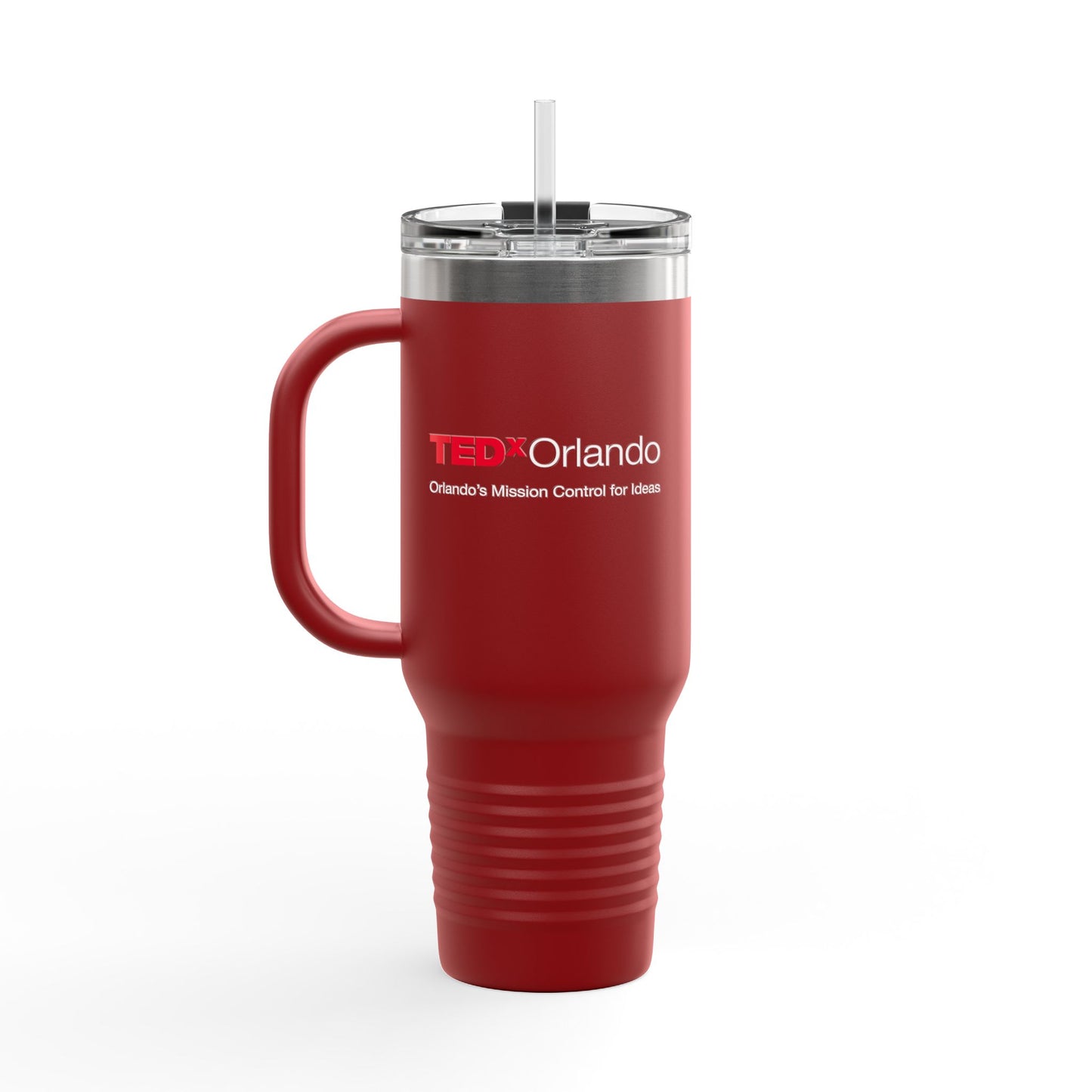 TEDxOrlando 40oz Insulated Travel Mug — Large Tumbler with Straw & Handle